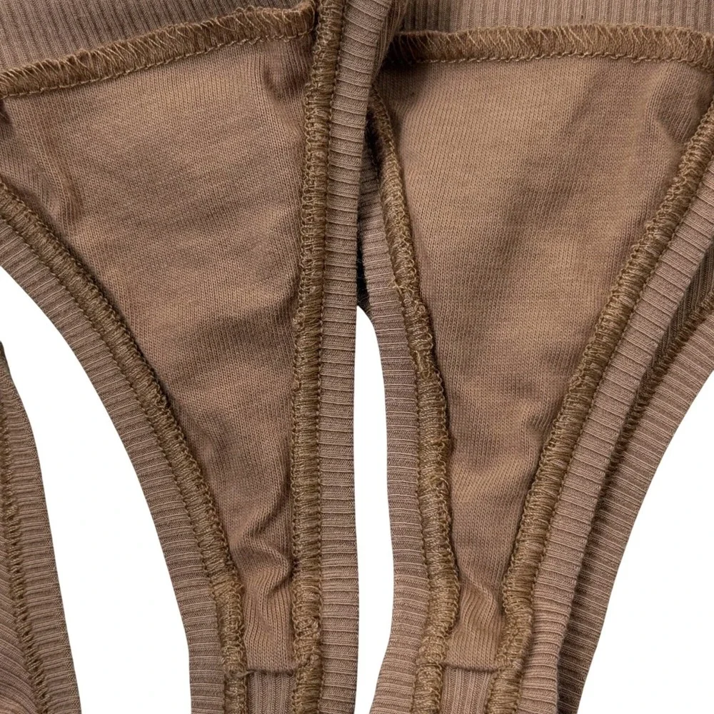 SKIMS Soft Lounge‎ Rib Dipped Thong Team USA Lot of 2 Sienna Medium